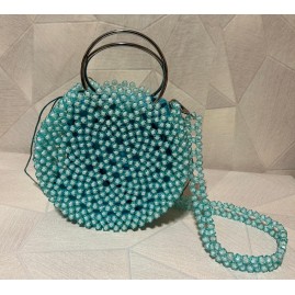 Handmade Beaded Bag Isadora ciel bleu