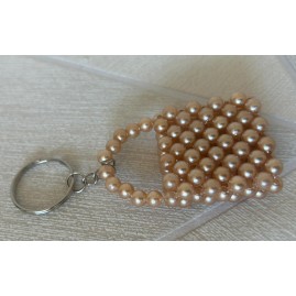 Porte clé mini sac beige