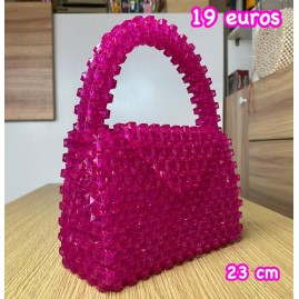 Handmade Beaded Bag Armandine Rosa