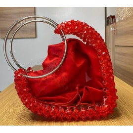 Cœur du Rubi - Sac de Ville en Perles
