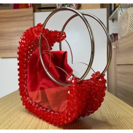 Cœur du Rubi - Sac de Ville en Perles